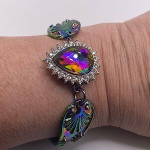 Stunning Sparkling Snap Bangle Bracelet with 18mm snap! SEE VIDEO! BEAUTIFUL! 🌻